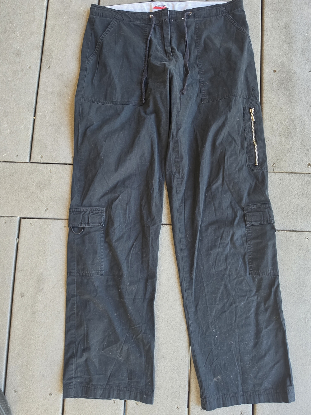 Danskin Women's Black Cargo Pants with Zip Pocket